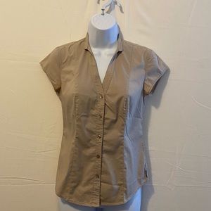 Armani Exchange Slim Button Down Dress Shirt with Short Sleeves, Size XS